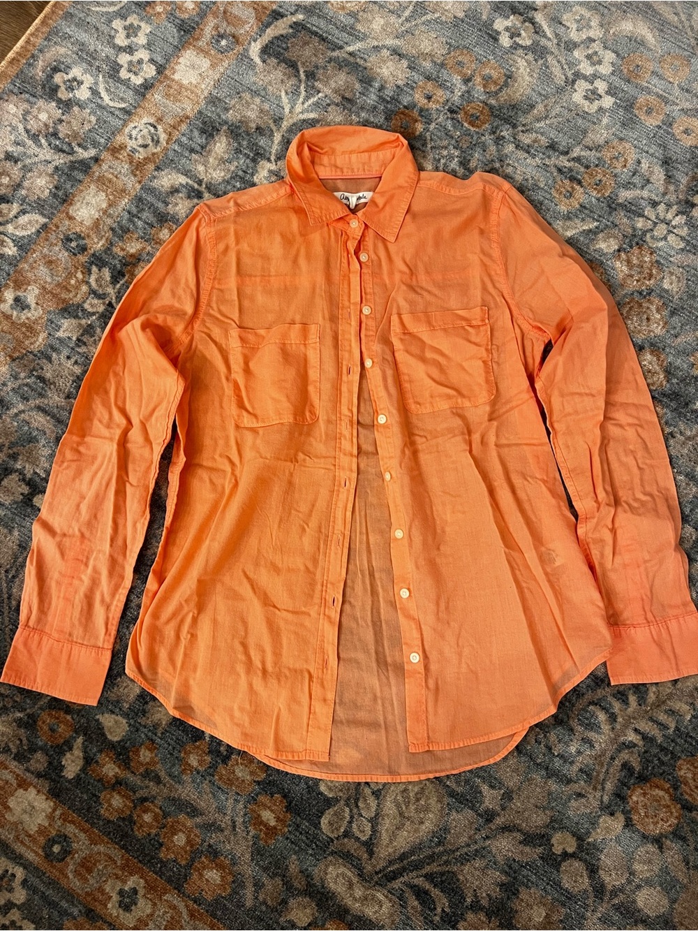 Aeropostale Women's Orange Button-Down Shirt